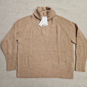 Quince Baby Alpaca Wool Turtleneck Sweater XL NEW Camel Tan Casual Quiet Luxury